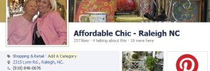 Woobox's Pinterest app installed on Affordable Chic's Facebook page.