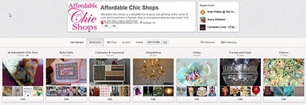 Affordable Chic Pinterest account.