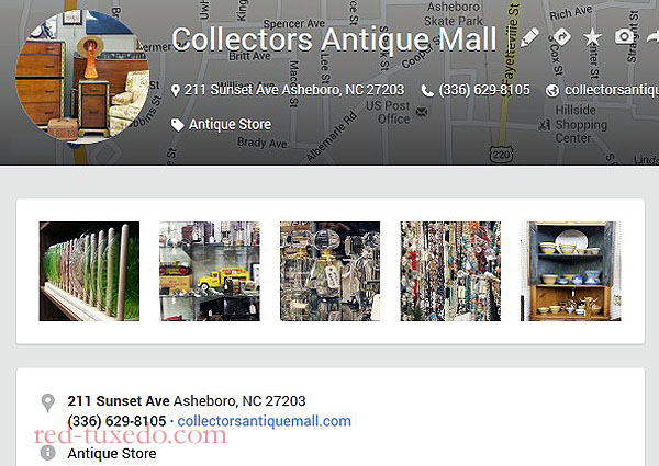 Collector's Antique Mall, Asheboro, NC. Google Places page.